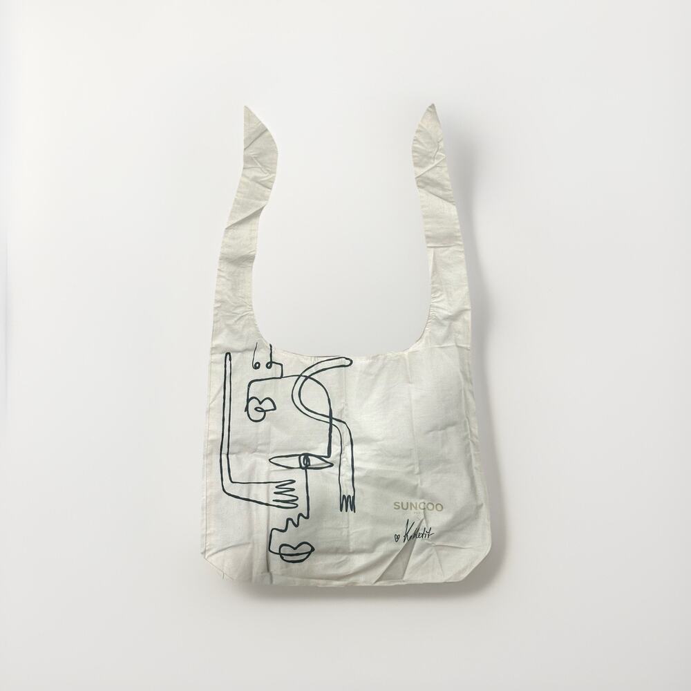 Suncoo Paris x Koketit Limited Edition Abstract Line Art Canvas Tote Bag